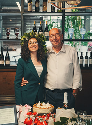 Turi Boninelli laurea della figlia